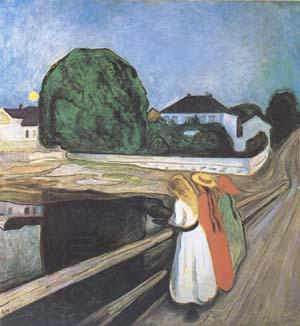 Edvard Munch Girls on a Bridge (mk09) oil painting picture